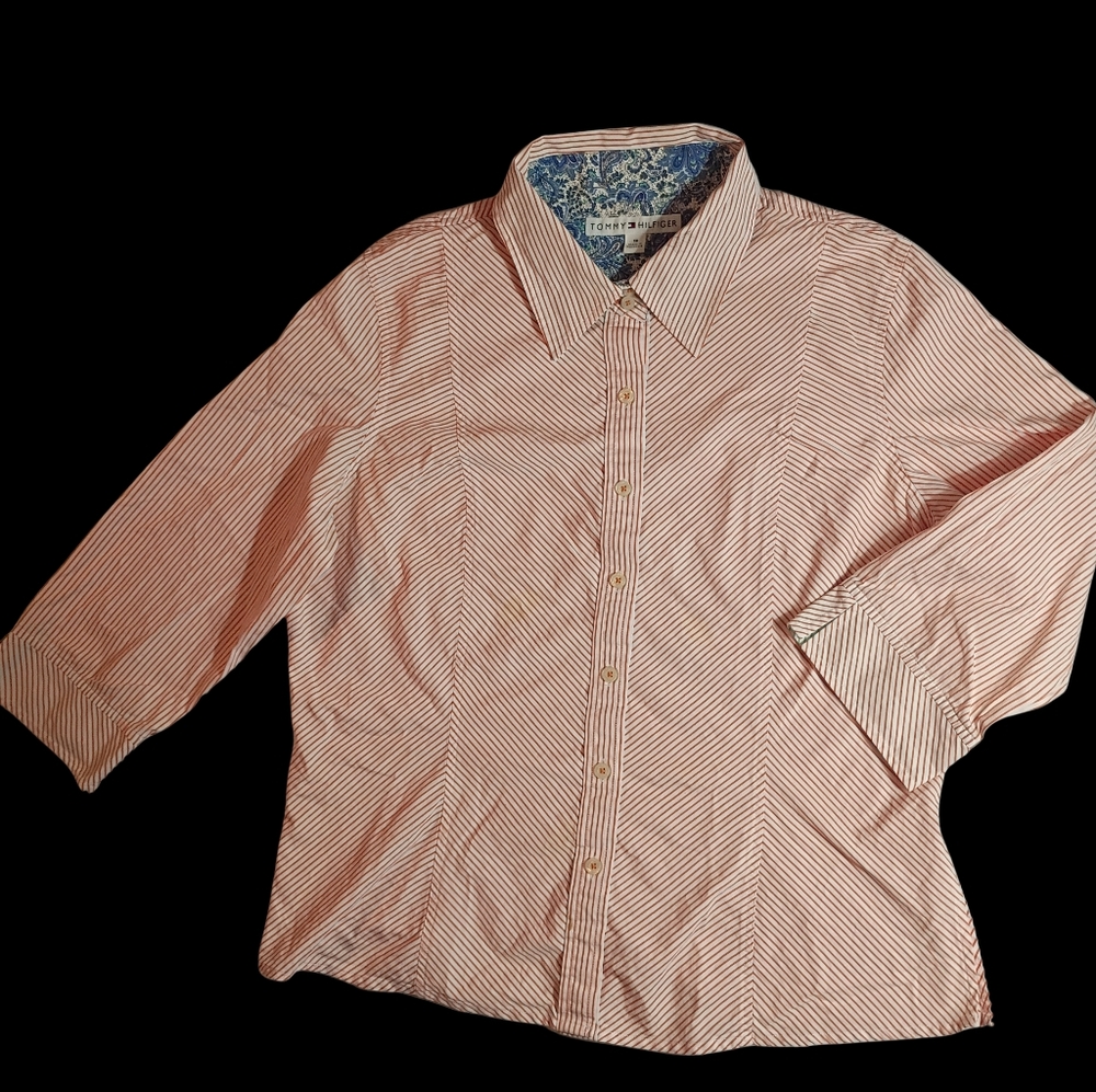Tommy Hilfiger Women’s Button-Down Shirt – Size 6/6 Classic Long Sleeve